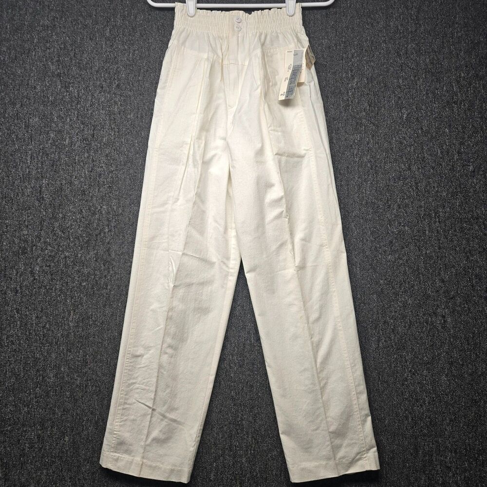 Petites Fundamental Things Vintage Women’s Pants 6 White High Rise NWT 24x28 - Picture 1 of 16